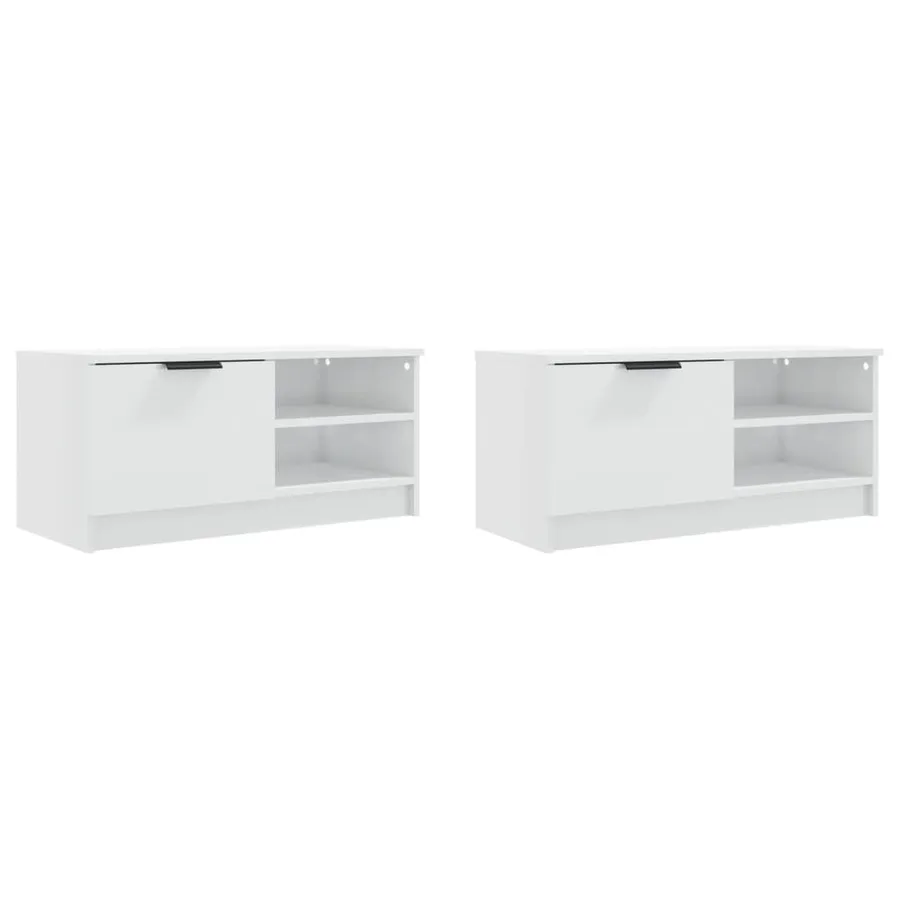 Meubles TV 2 pcs Blanc brillant 80x35x36,5 cm Bois d'ingénierie - 4