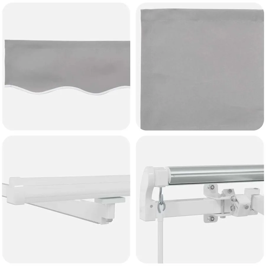Auvent rétractable Gris clair 400 × 300 cm Tissu et Aluminium - 11