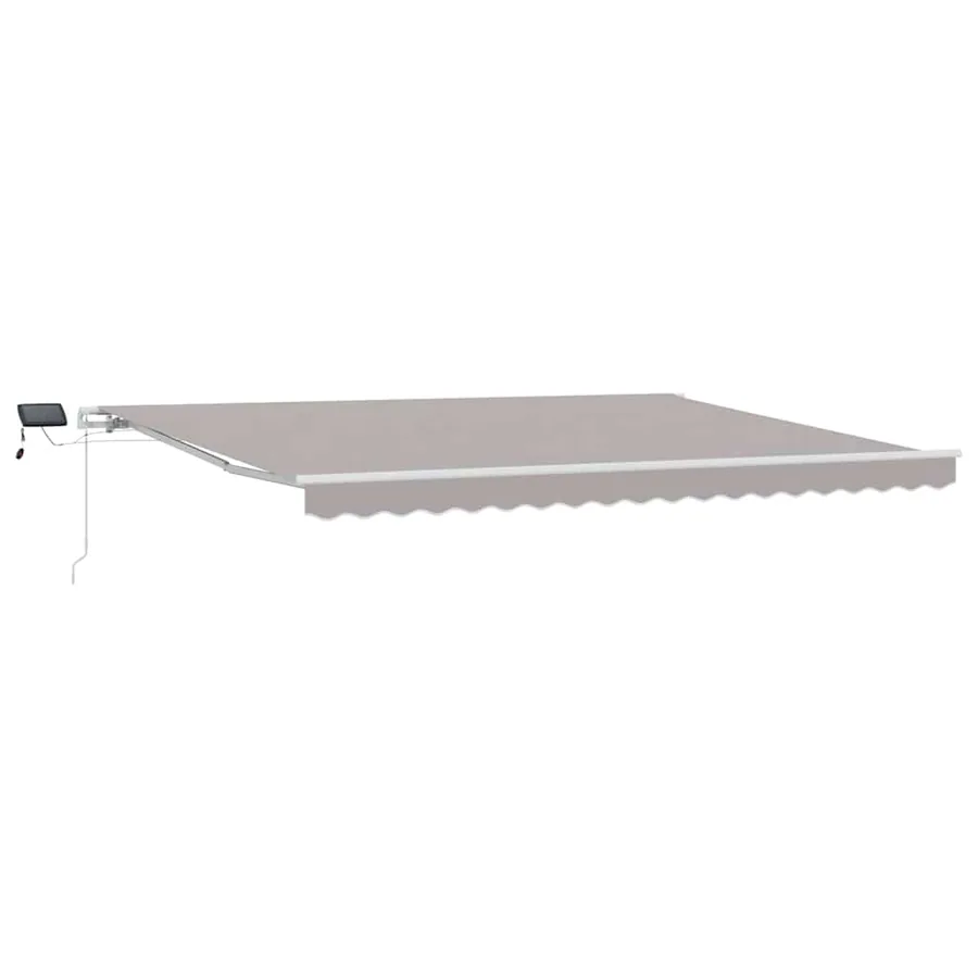 Auvent rétractable Gris clair 450 × 300 cm Tissu et Aluminium - 2