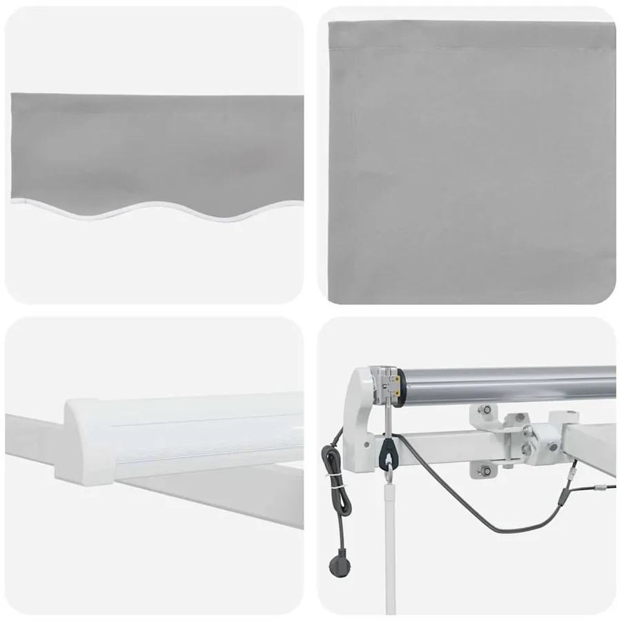 Auvent rétractable Gris clair 600 × 350 cm Polyester - 10