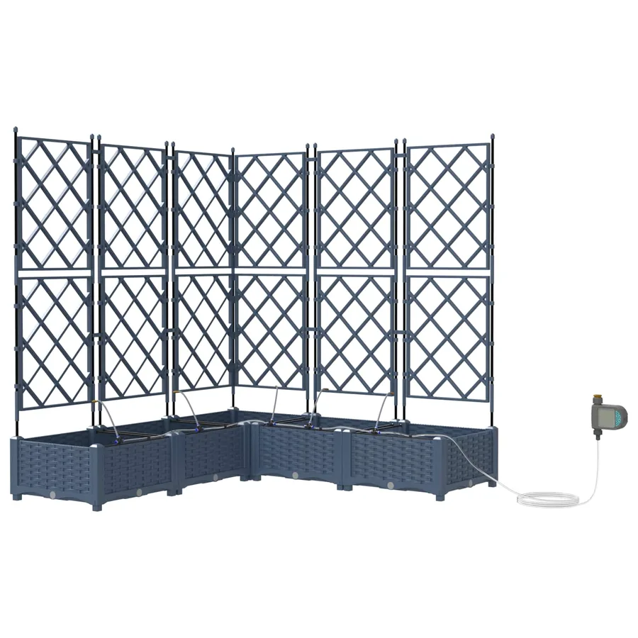 Cache-pot de jardin 5 pc Gris 120 x 120 x 126 cm PP - 2