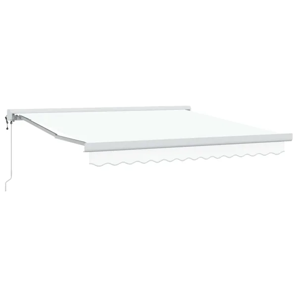 Auvent rétractable Blanc 300 x 250 x 165 cm Tissu et Métal