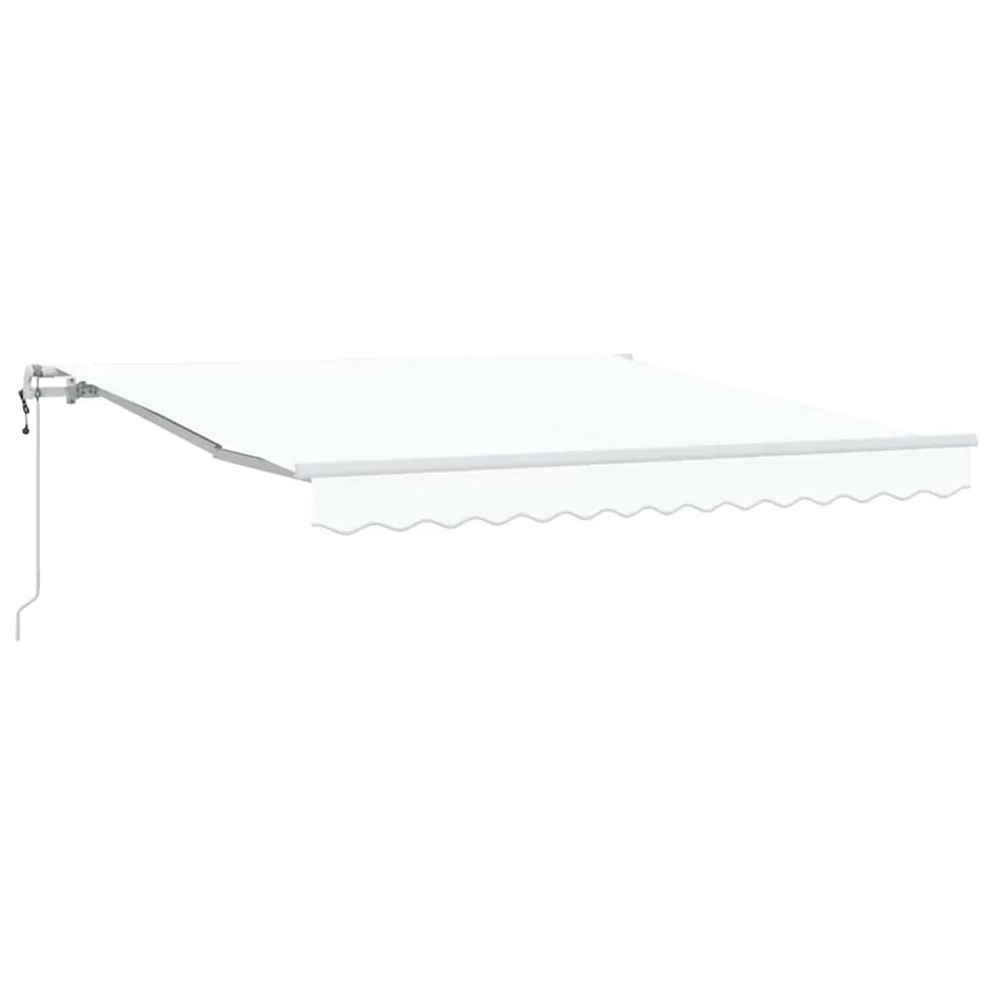 Auvent rétractable Blanc 350 x 250 cm Tissu et Aluminium - 2