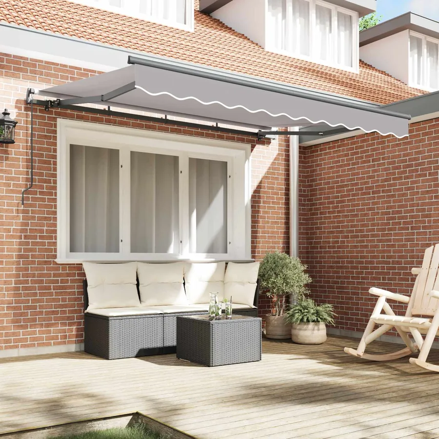 Auvent Rétractable Gris clair 300 x 200 cm tissu - 3