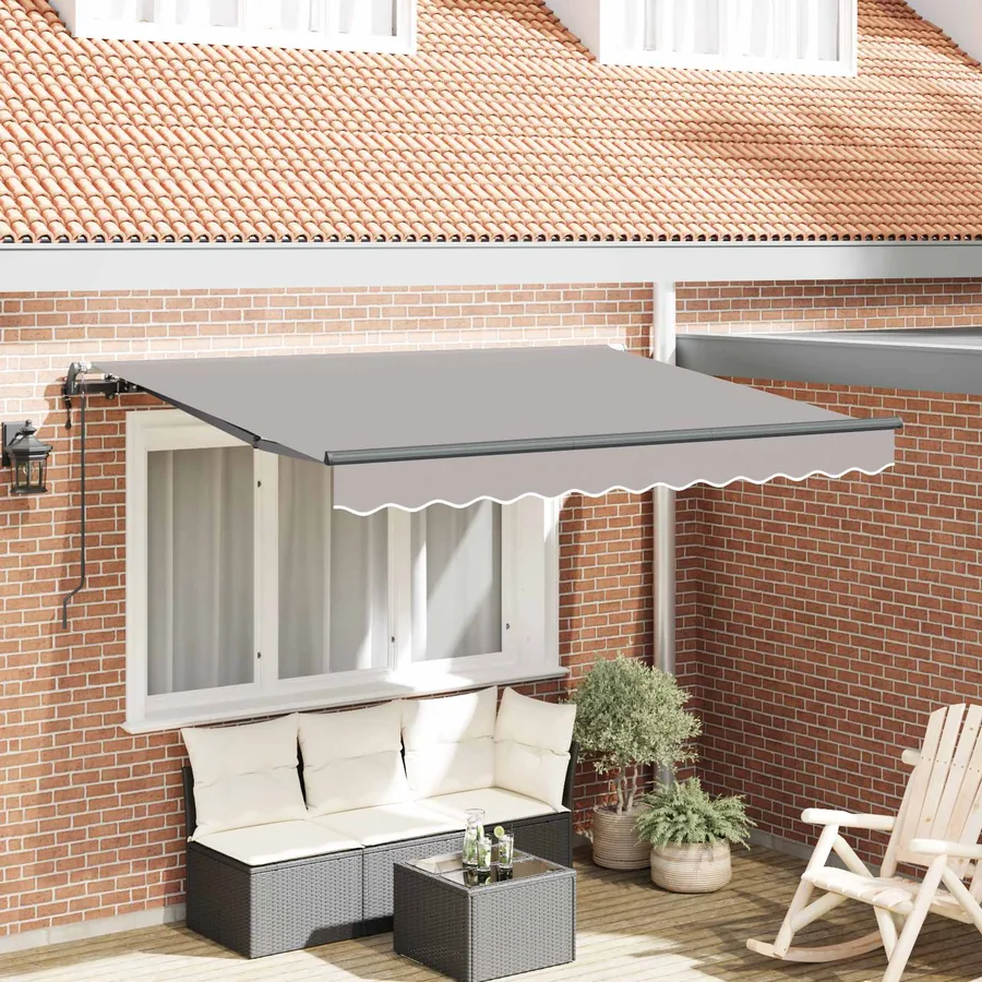 Auvent Rétractable Gris clair 350 x 200 cm tissu