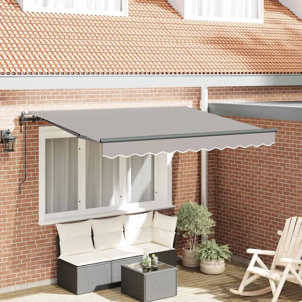 Auvent Rétractable Gris clair 350 x 200 cm tissu