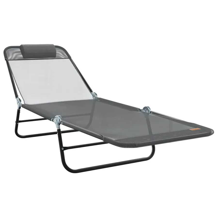 Chaise longue pliante Noir 182 x 55 x 85,5 cm Textilène - 13