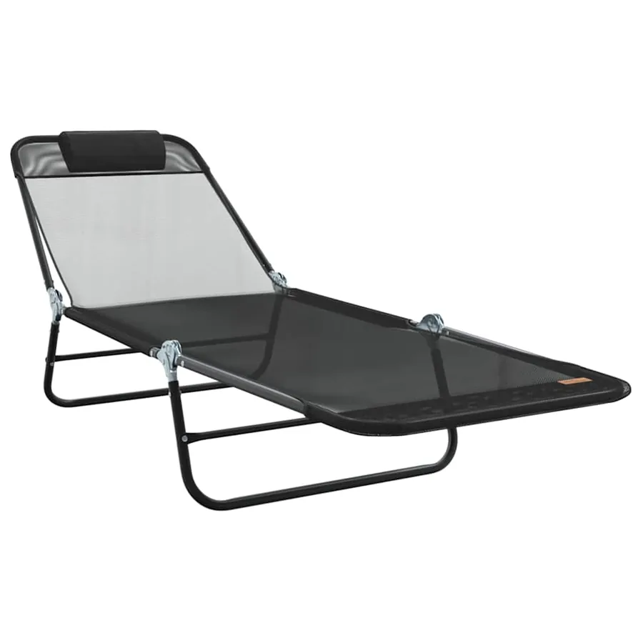 Chaise longue pliante Noir 182 x 55 x 85,5 cm Textilène - 37