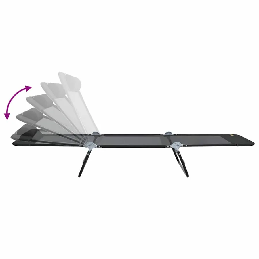 Chaise longue pliante Noir 182 x 55 x 85,5 cm Textilène - 41