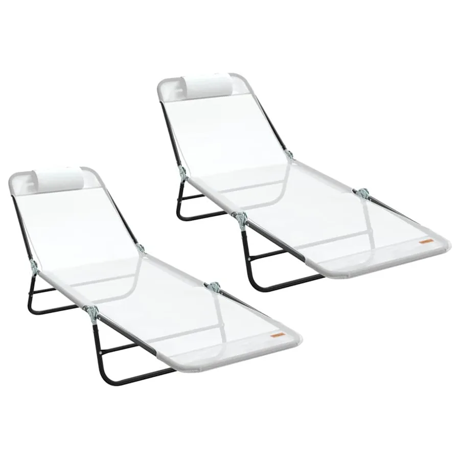 Chaise longue pliante Noir 182 x 55 x 85,5 cm Textilène - 58