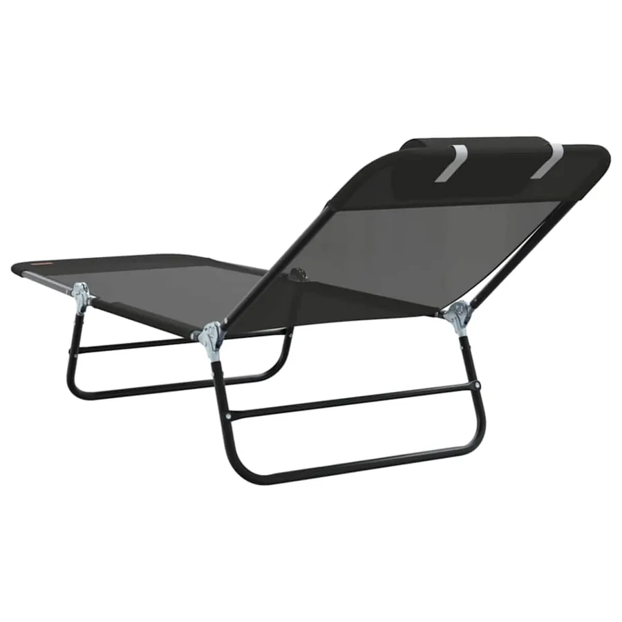 Chaise longue pliante Noir 182 x 55 x 85,5 cm Textilène - 6