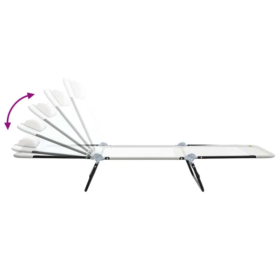 Chaise longue pliante Noir 182 x 55 x 85,5 cm Textilène - 66