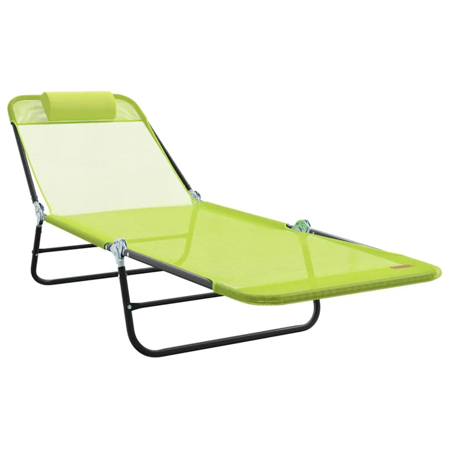 Chaise longue pliante Noir 182 x 55 x 85,5 cm Textilène - 70