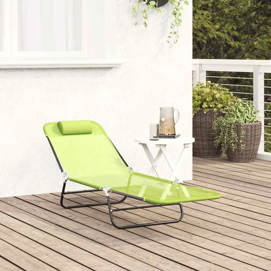 Chaise longue pliante Noir 182 x 55 x 85,5 cm Textilène - 71