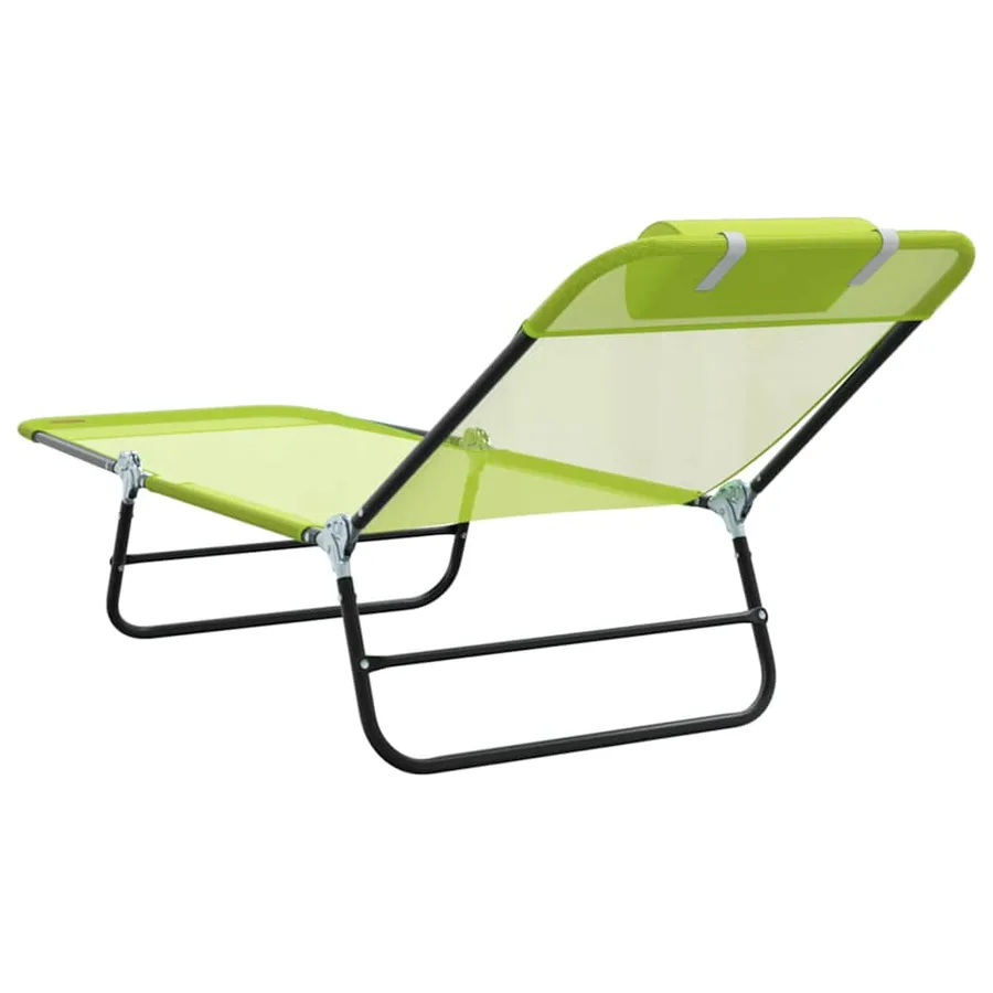 Chaise longue pliante Noir 182 x 55 x 85,5 cm Textilène - 74