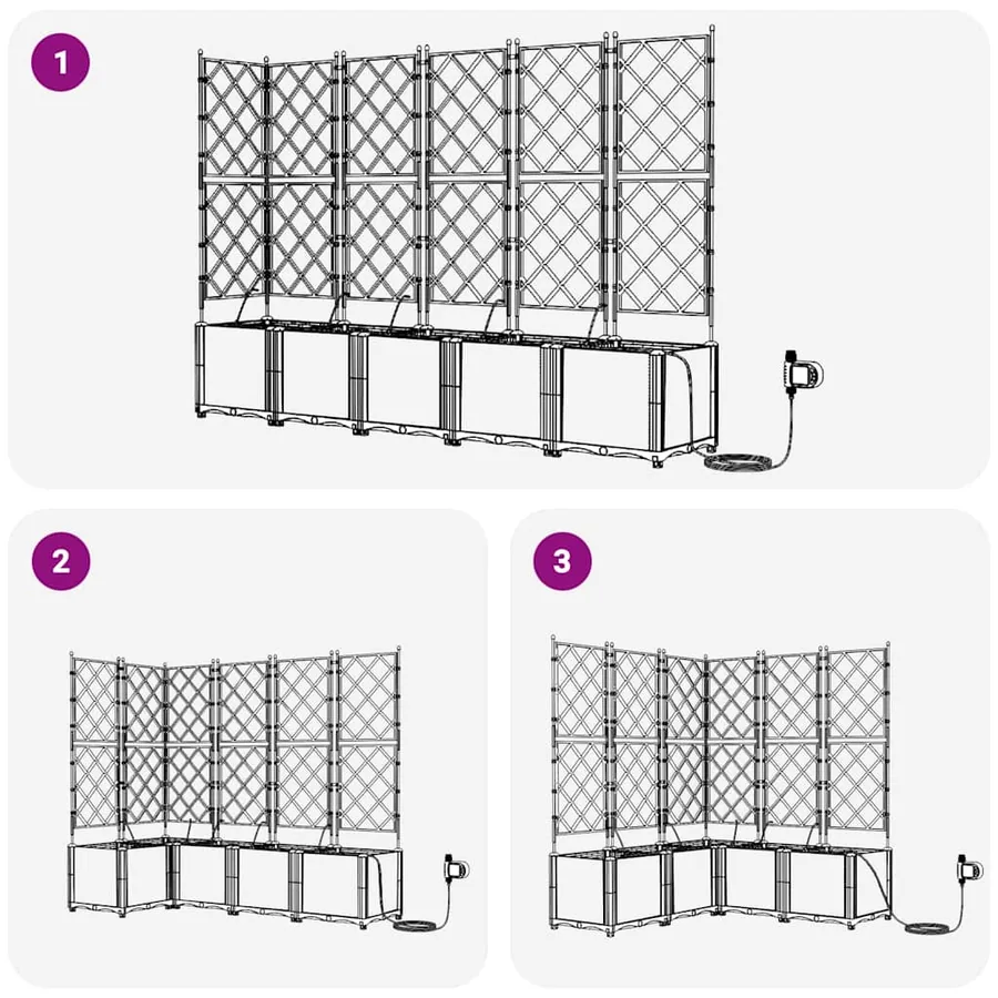 Cache-pot de jardin 5 pc Marron 120 x 120 x 142 cm PP - 8