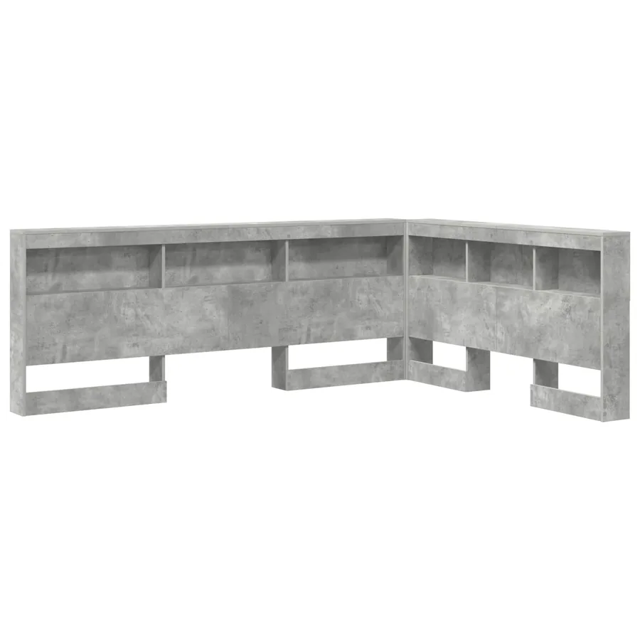 Tête de lit de rangement Gris béton 140 cm Bois d'ingénierie - 2