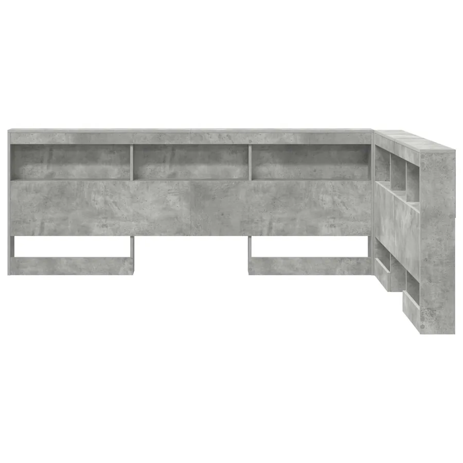 Tête de lit de rangement Gris béton 140 cm Bois d'ingénierie - 6