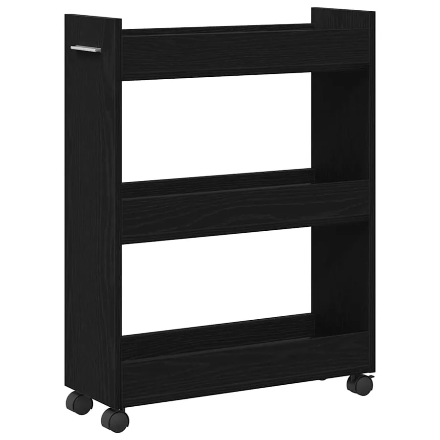 Armoire avec roue Chêne noir 60 x 22 x 79 cm - 2