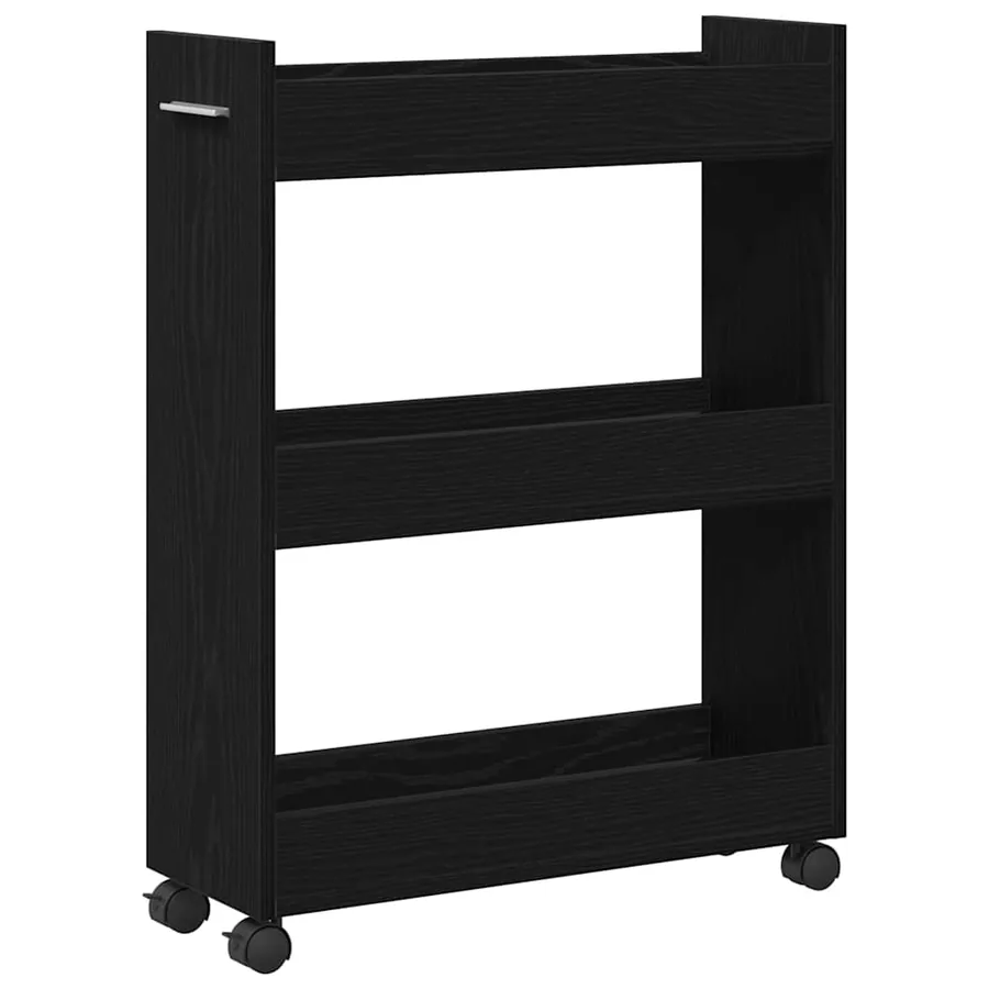 Armoire avec roue Chêne noir 60 x 22 x 79 cm - 5