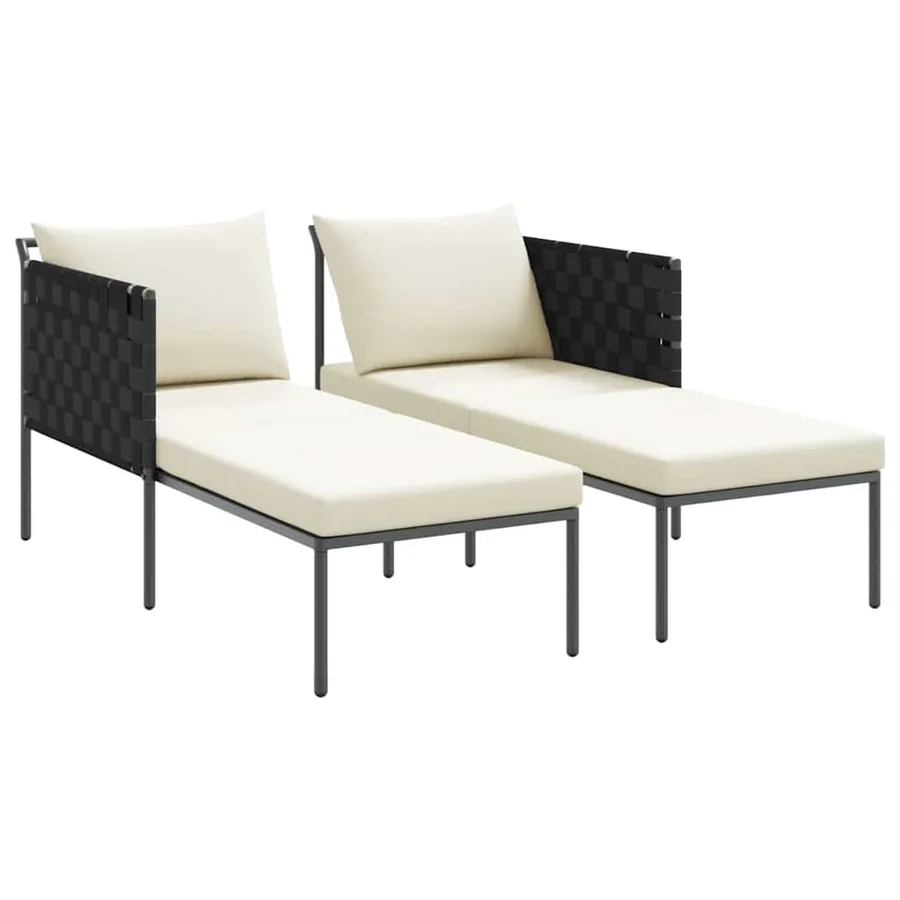 Transat Anthracite 153 x 115 x 69.5 cm Acier enduit de poudre - 4