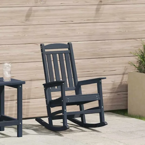 Chaise Berçante de Jardin Bleu marine 92 x 70 x 108 cm HDPE
