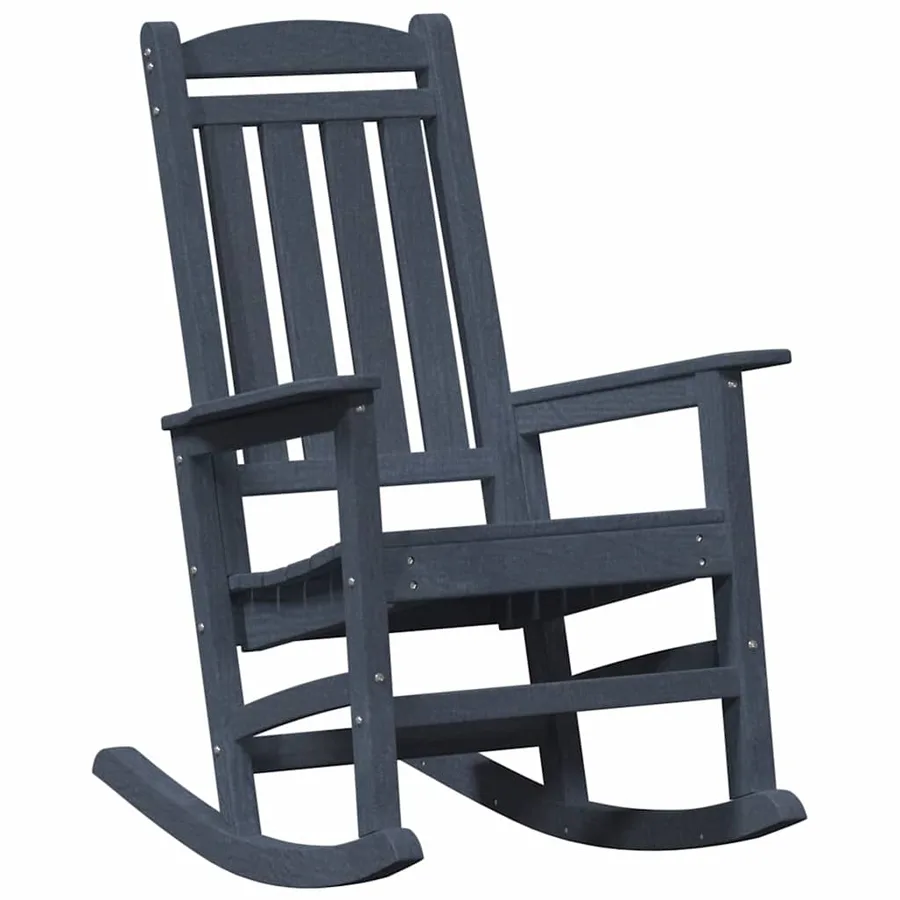 Chaise Berçante de Jardin Bleu marine 92 x 70 x 108 cm HDPE - 2