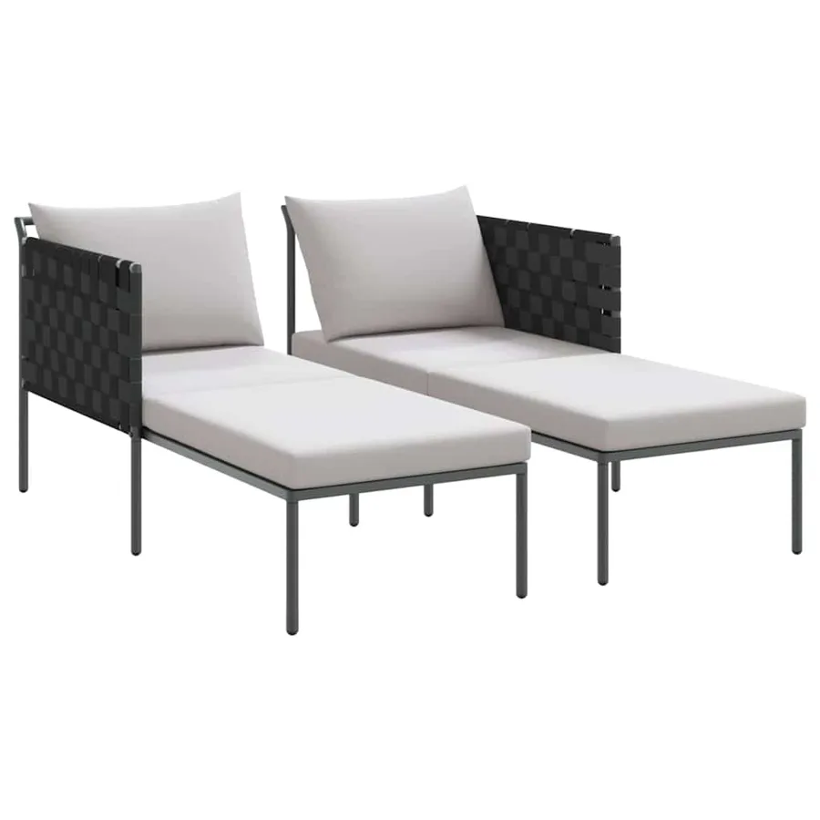 Transat Anthracite 153 x 115 x 69.5 cm Acier enduit de poudre - 4