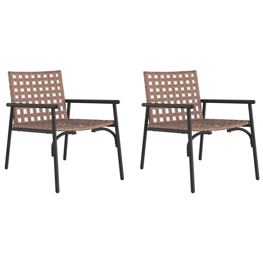 Chaise de jardin 2 pcs Marron 78 x 55,5 x 75,5 cm polyrotin - 2