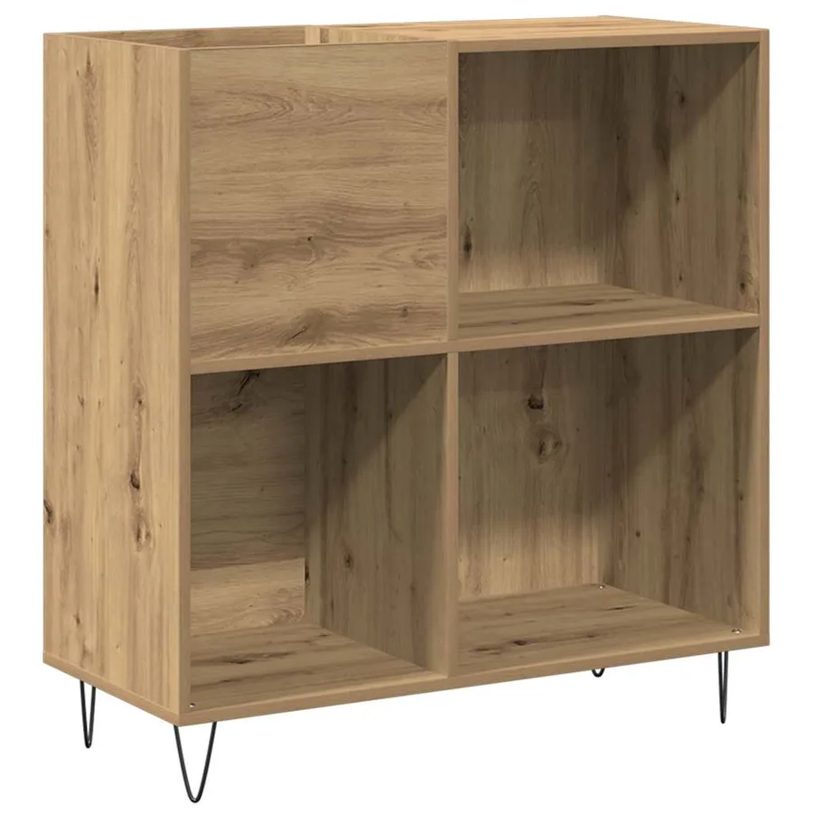Meuble à vinyles chêne artisanal 85 x 38 x 89 cm - 2
