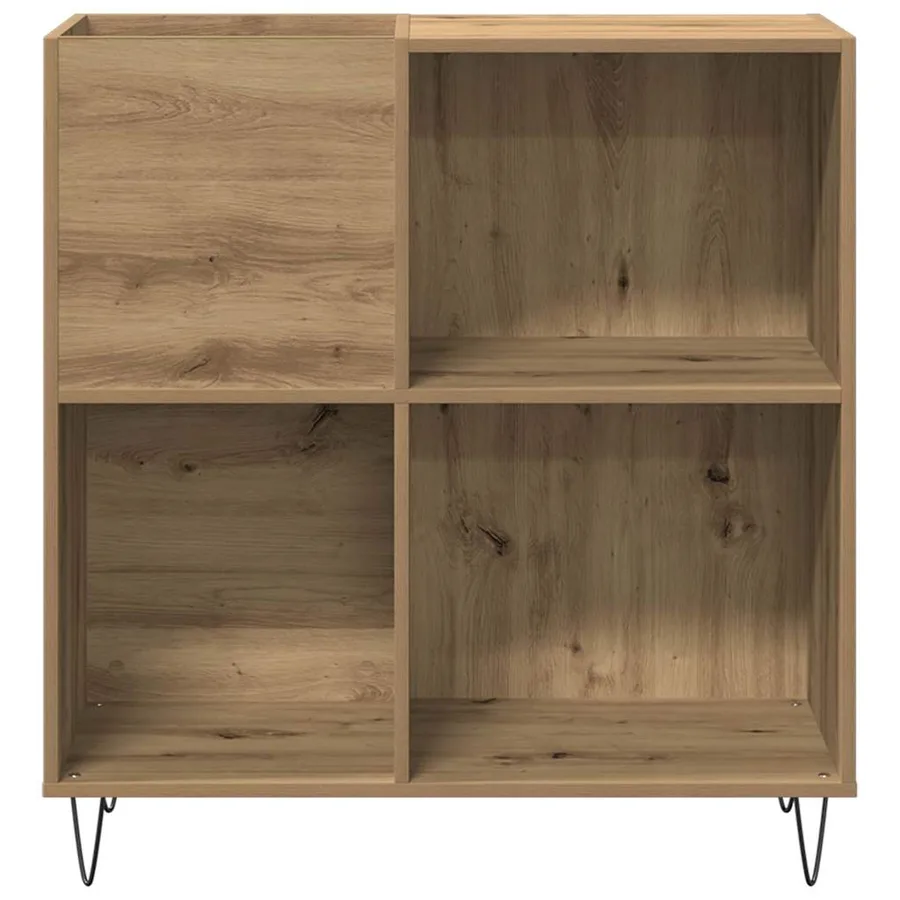 Meuble à vinyles chêne artisanal 85 x 38 x 89 cm - 5