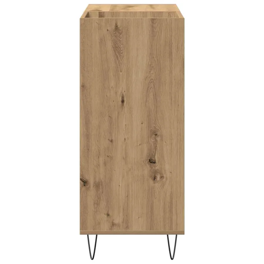 Meuble à vinyles chêne artisanal 85 x 38 x 89 cm - 6