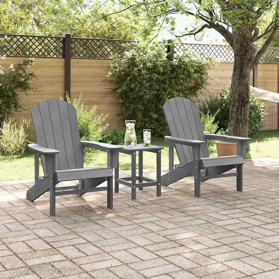 Chaise de jardin 2 pcs Gris clair 82 x 74 x 92 cm Polyéthylène - 3