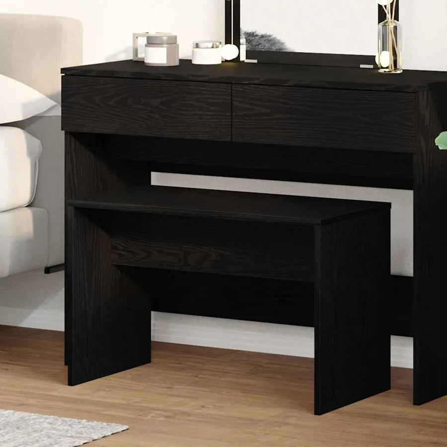 Tabouret de dressing Chêne noir 70 x 35 x 45 cm - 3