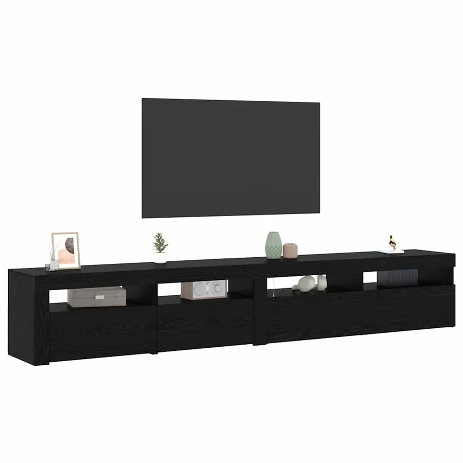 Meuble TV 2 pcs Chêne noir 240 x 35 x 40 cm Bois d'ingénierie - 3