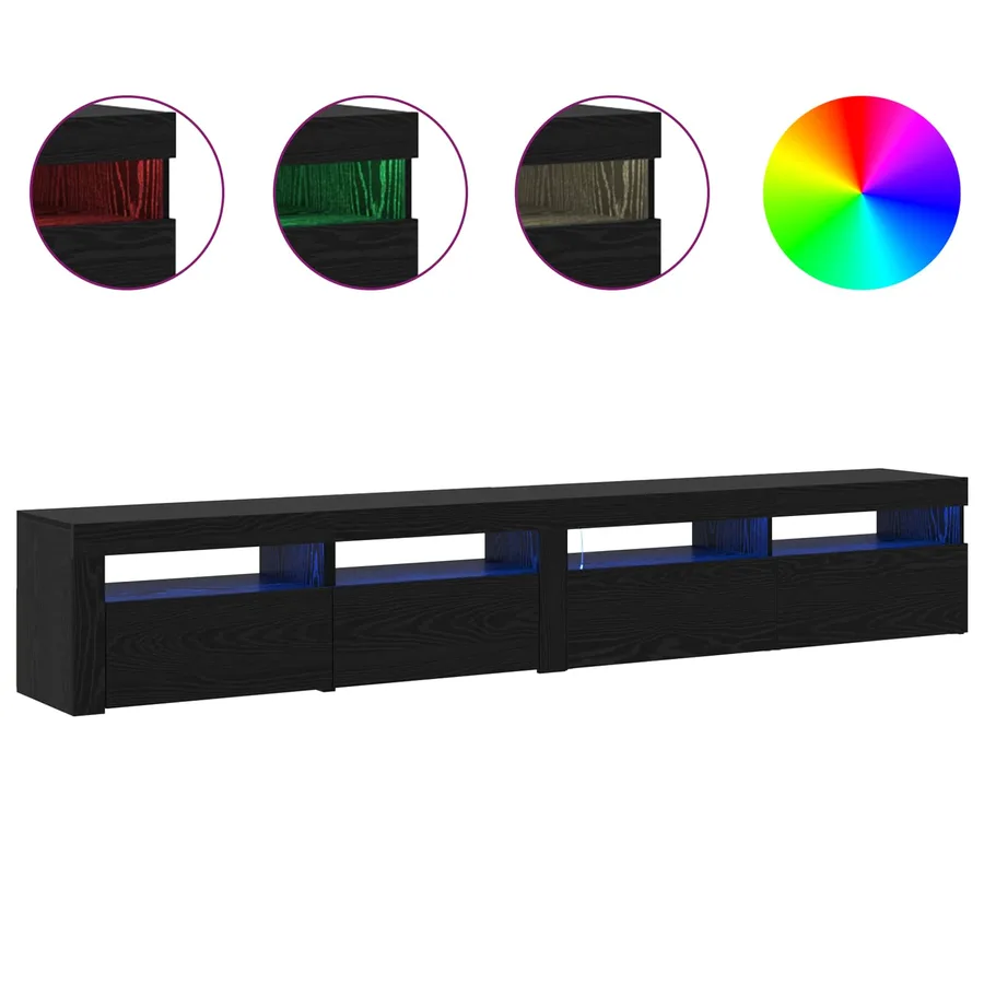 Meuble TV 2 pcs Chêne noir 240 x 35 x 40 cm Bois d'ingénierie - 4