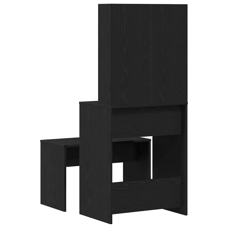Ensemble de table de maquillage LED 2 pcs Chêne noir - 11