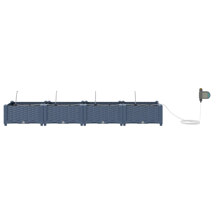 Cache-pot de jardin 4 pc Gris 160 x 40 x 22 cm PP - 4