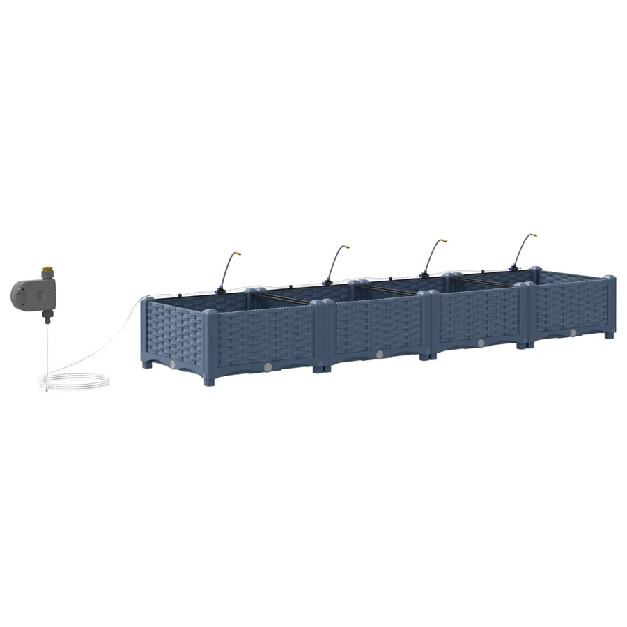 Cache-pot de jardin 4 pc Gris 160 x 40 x 22 cm PP - 6