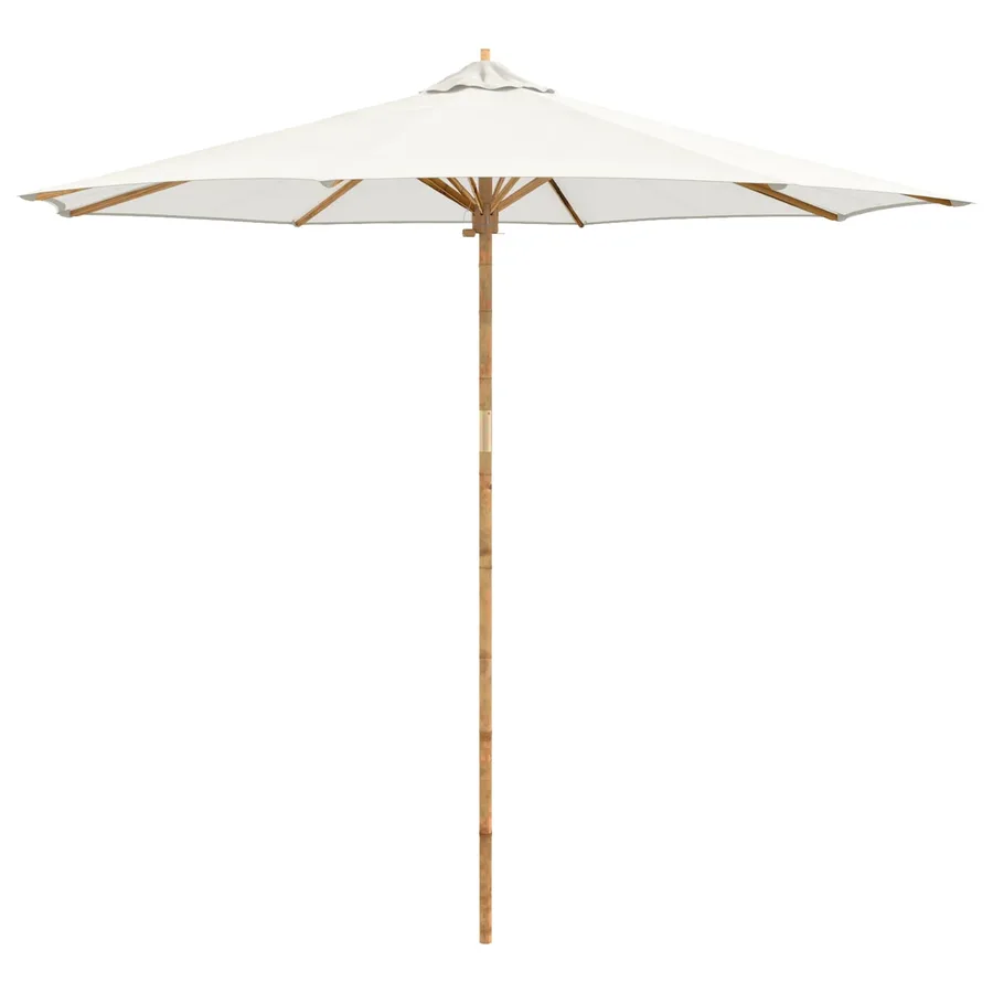 Parasol de jardin Blanc crème Ø 270 x 260 cm Bambou - 2