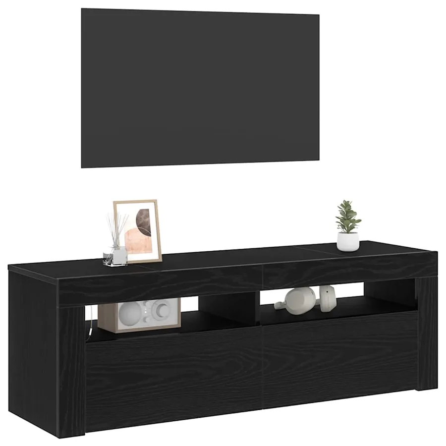 Meuble TV Chêne noir 120 x 35 x 40 cm Bois d'ingénierie - 3