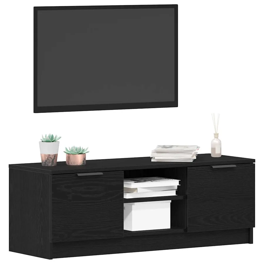 Meuble TV Chêne noir 102 x 32 x 35.5 cm Bois d'ingénierie - 3