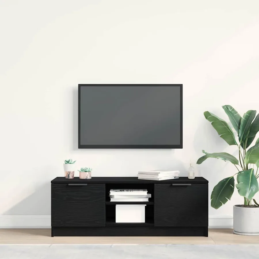 Meuble TV Chêne noir 102 x 32 x 35.5 cm Bois d'ingénierie - 4