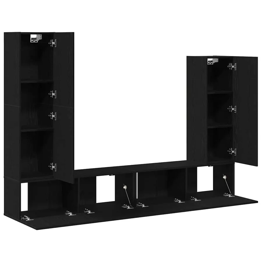 Ensemble meuble TV 6 pcs Chêne noir Bois d'ingénierie - 4