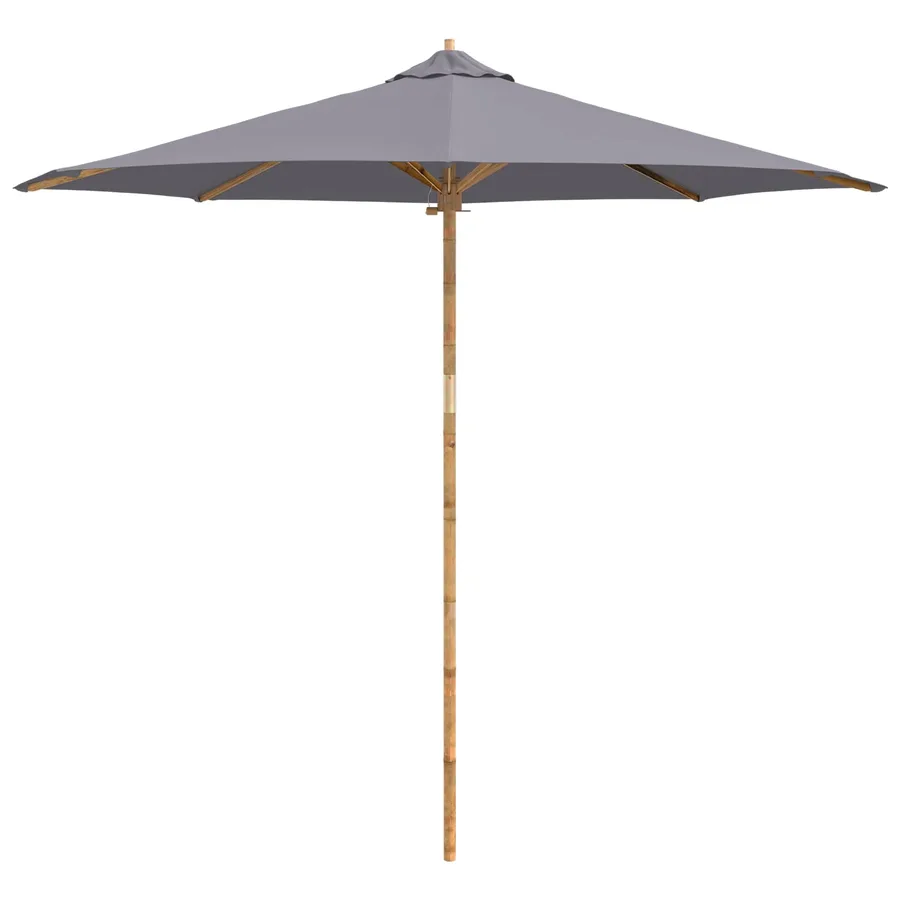 Parasol de jardin Gris foncé Ø 270 x 260 cm Bambou - 4