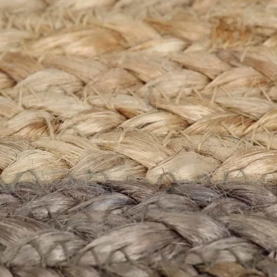 Tapis fait à la main Jute avec bord gris 150 cm - 5