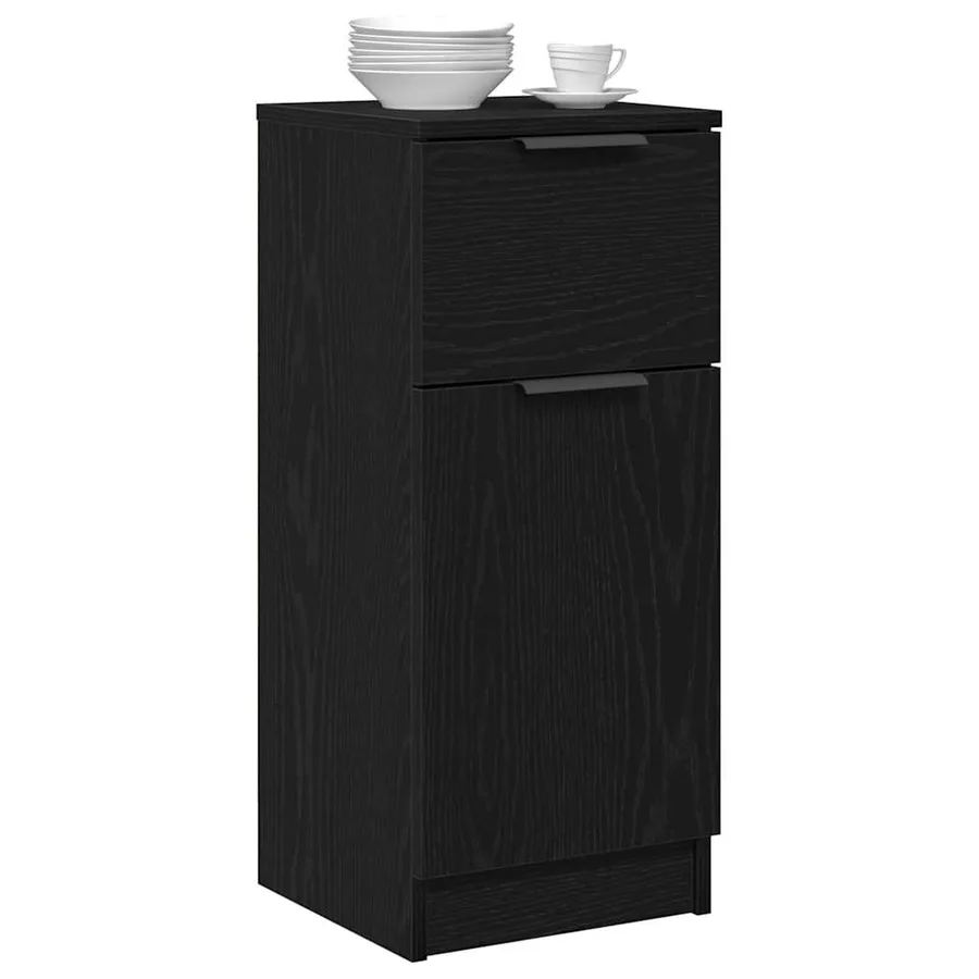 Buffet avec tiroir Chêne noir 30 x 30 x 70 cm Bois d'ingénierie - 3