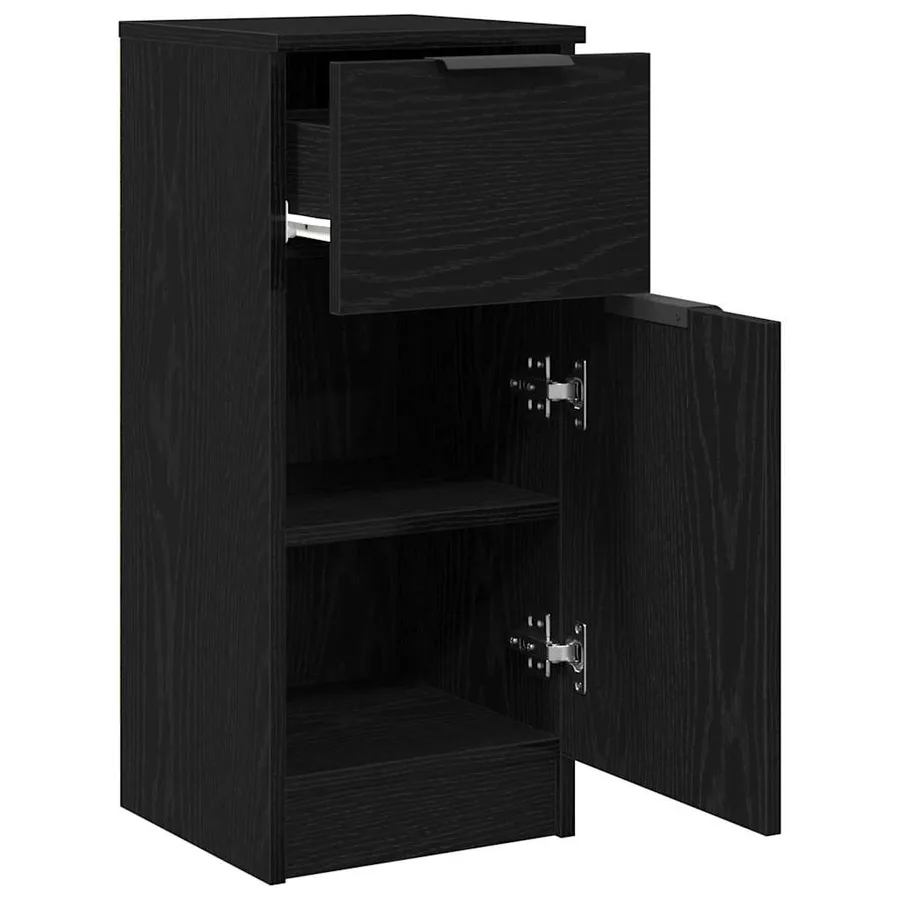 Buffet avec tiroir Chêne noir 30 x 30 x 70 cm Bois d'ingénierie - 5