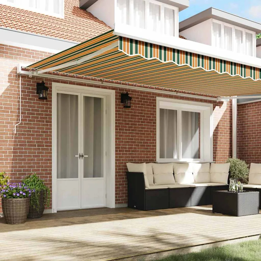 Toile de rechange pour auvent Vert et jaune 5 × 3,5 m Polyester - 3