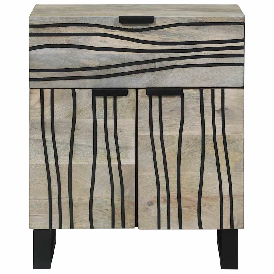 Table de chevet Blanc 50 x 33 x 60 cm Bois d'ingénierie - 3